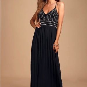 Glamorous Gala Black Embroidered Maxi (Lulu’s)